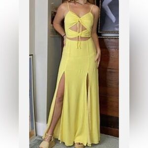NEW Privacy Please Levant Westerland Yellow Maxi Dress Size Large L